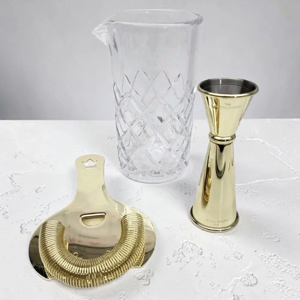 Cocktail Kingdom Double Side Jigger Strainer Yarai Style Mixing Glass Bar Tools